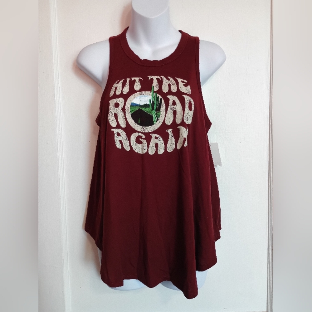 Modern Lux Burgundy Graphic Muscle Tee